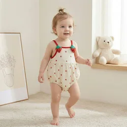 Body verano bebé niña mono una pieza fresas transpirable
