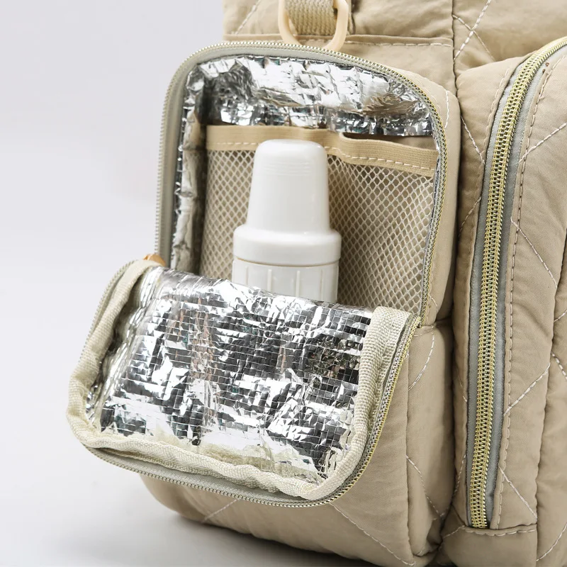 Bolsa de pañales térmica multifuncional tipo mochila para bebé - imagen 5