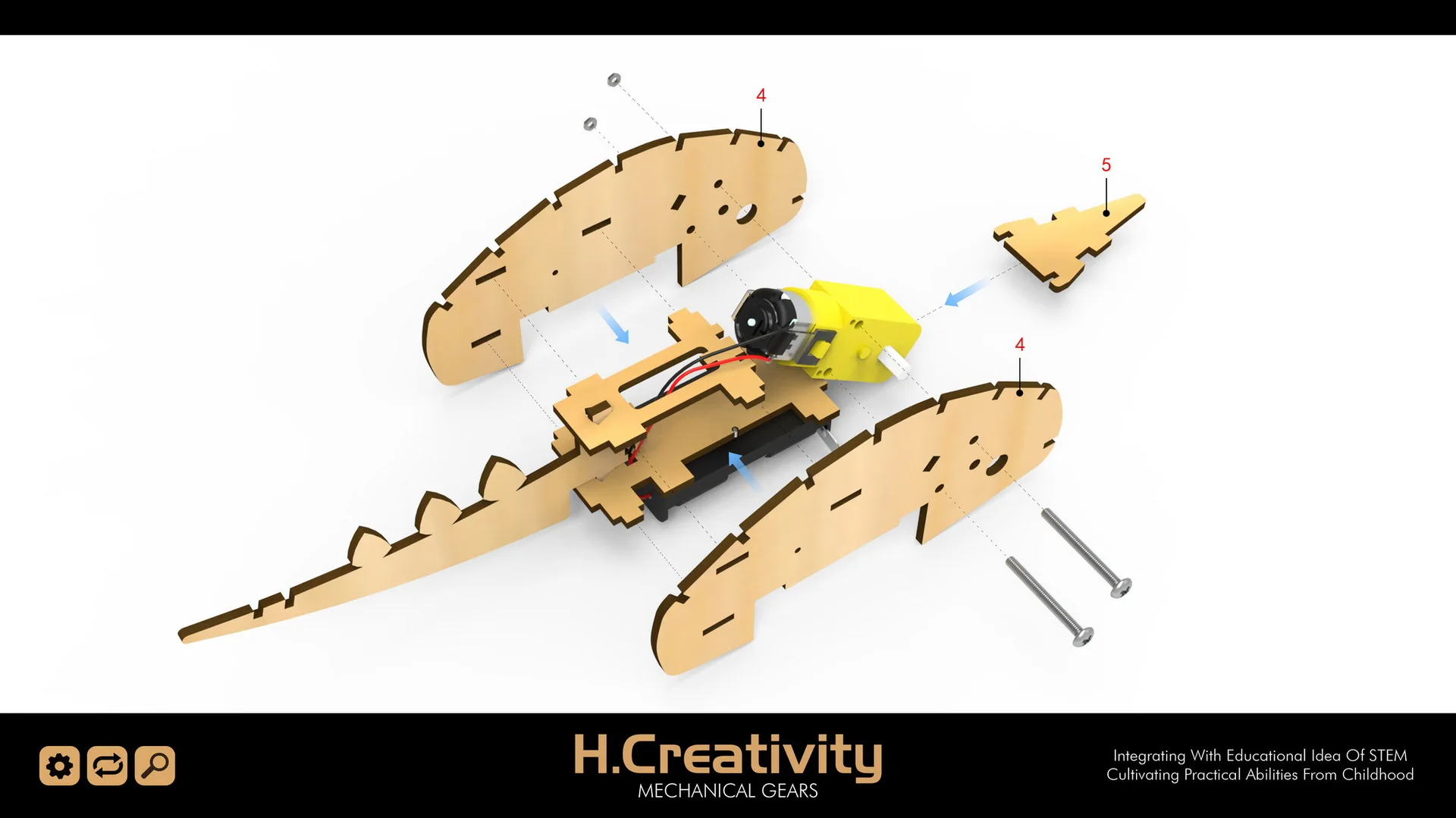 Dragón mecánico para niños – Juguete de construcción científica con transmisión - imagen 4