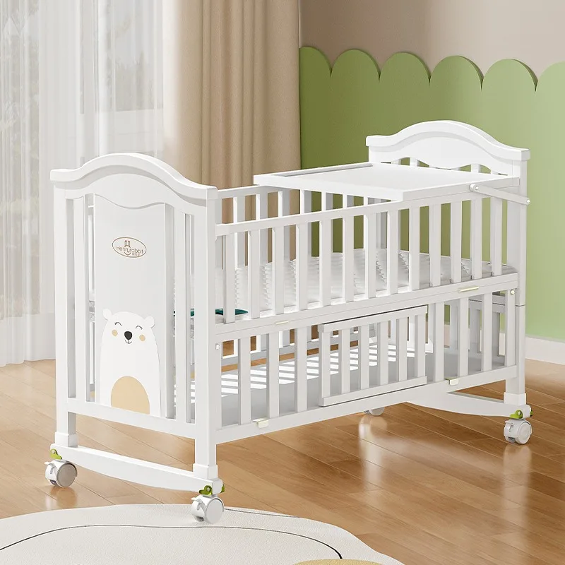 Cuna bebé madera maciza multifunción - Estilo europeo - imagen 3