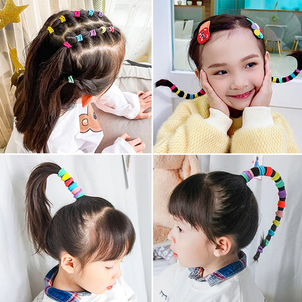 Gomas para el pelo con lazos y flores elásticas para niñas - imagen 4