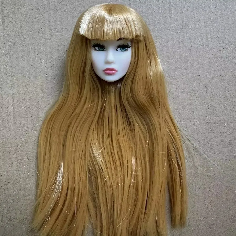 Cabeza BJD europea de pelo largo blanco con maquillaje y moda - imagen 3