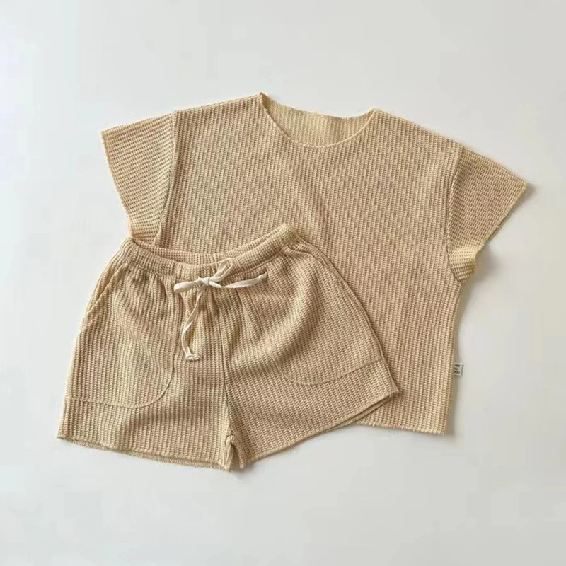 Conjunto de verano infantil - Pantalones cortos de punto con cordón - imagen 3