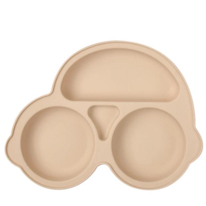 Plato de silicona con forma de coche para bebé