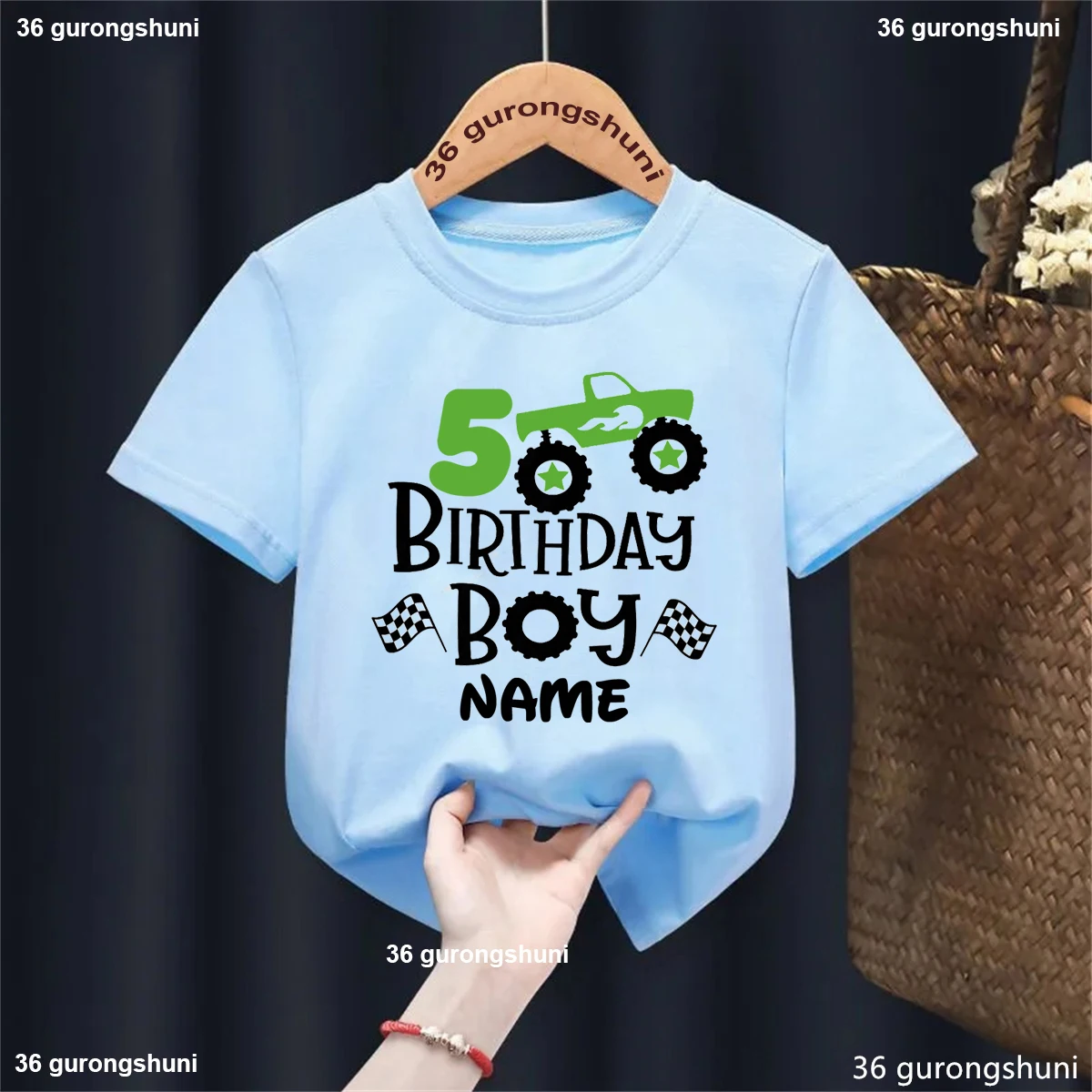 Camiseta personalizada de coche monstruo con nombre para cumpleaños - imagen 5