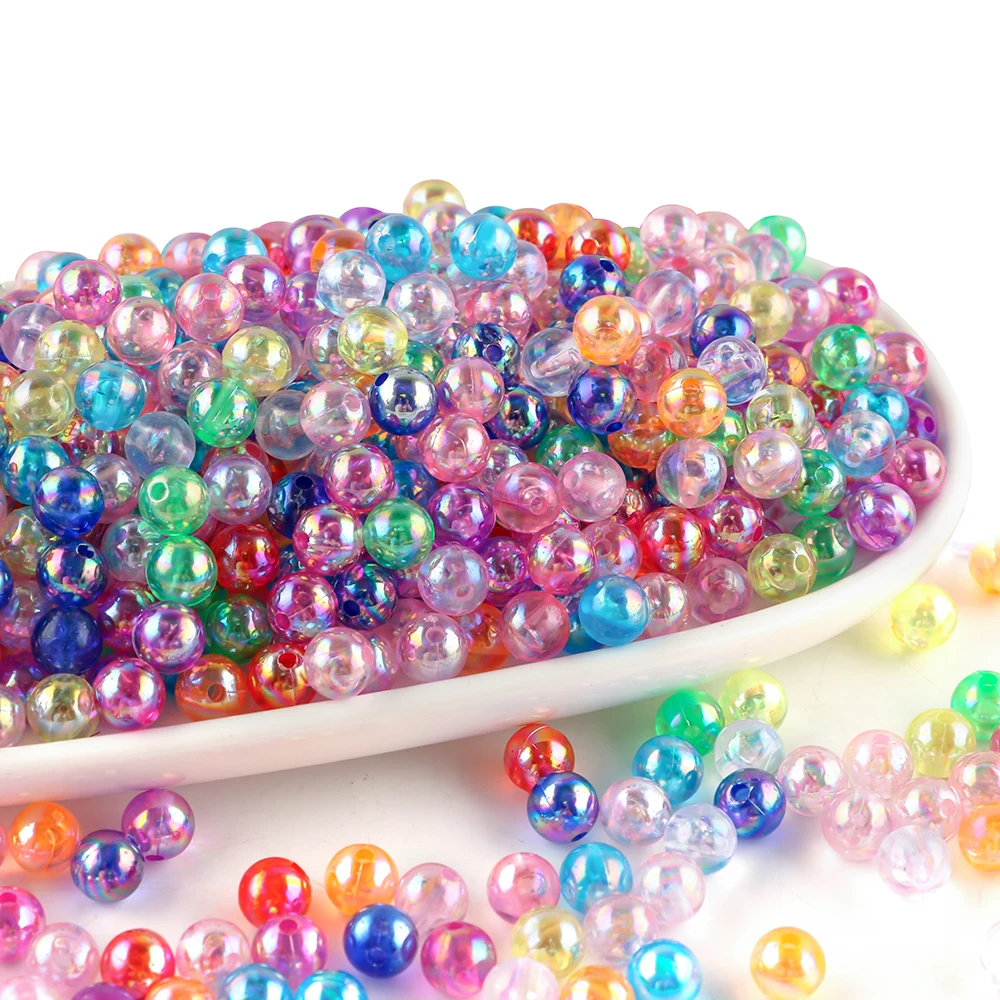Cuentas acrílicas redondas de colores para manualidades infantiles - imagen 2