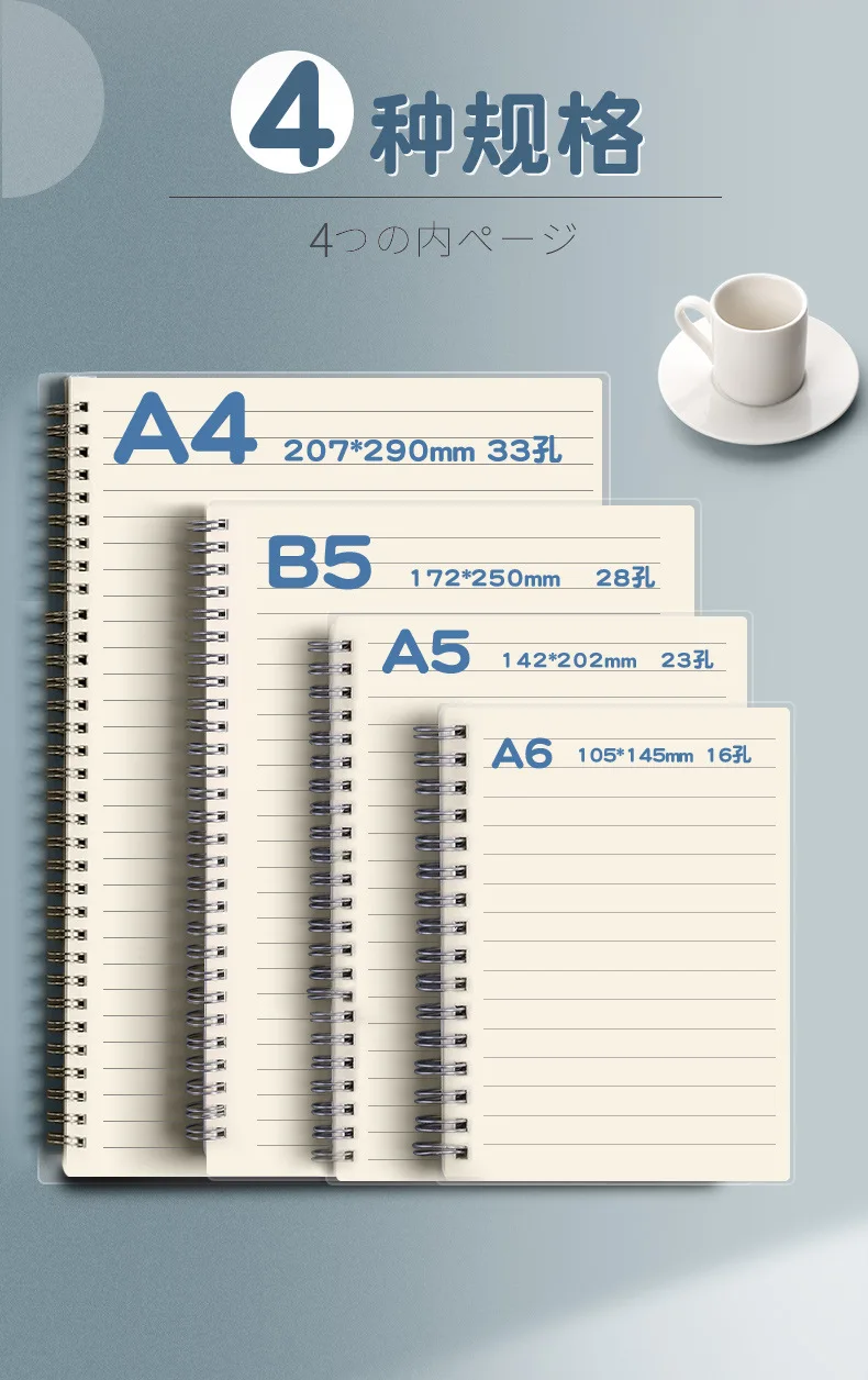 Vista del cuaderno en formato y disposición de página