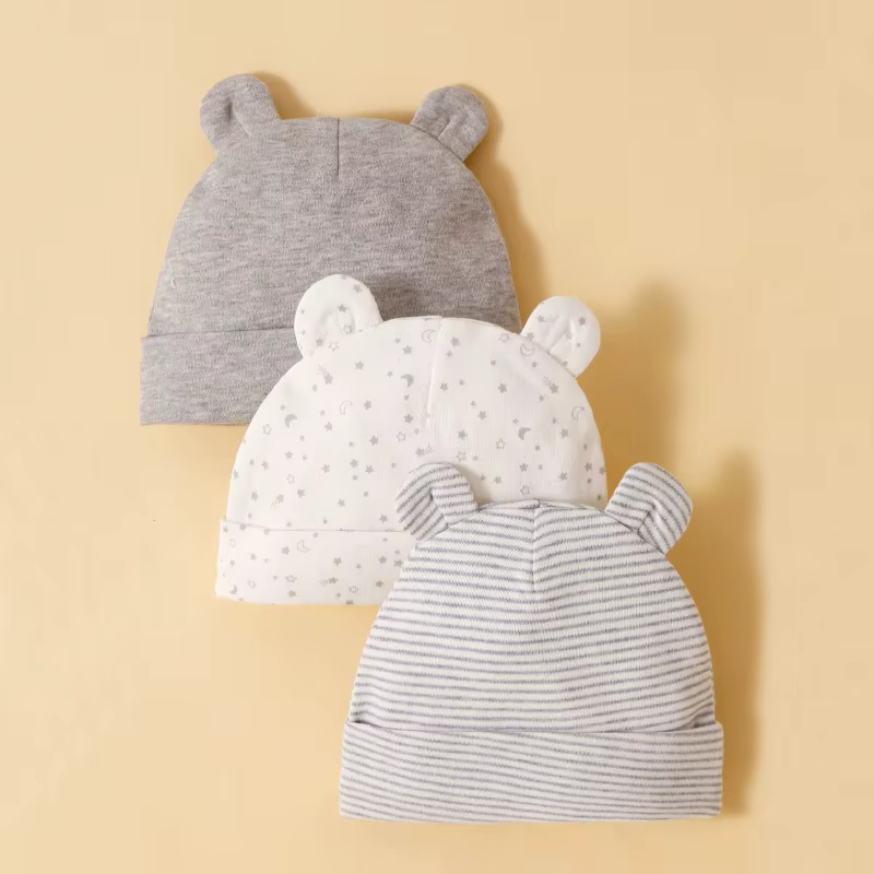 Gorro de algodón para bebé recién nacido – Transpirable