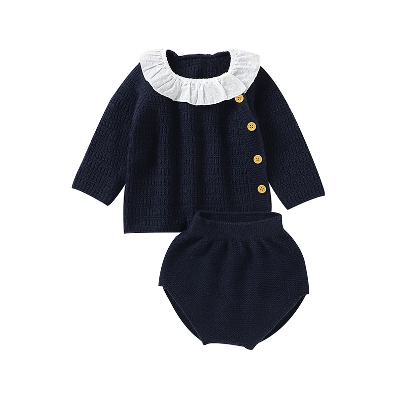 Conjunto de invierno para niña de punto cálido, manga larga completo - imagen 3