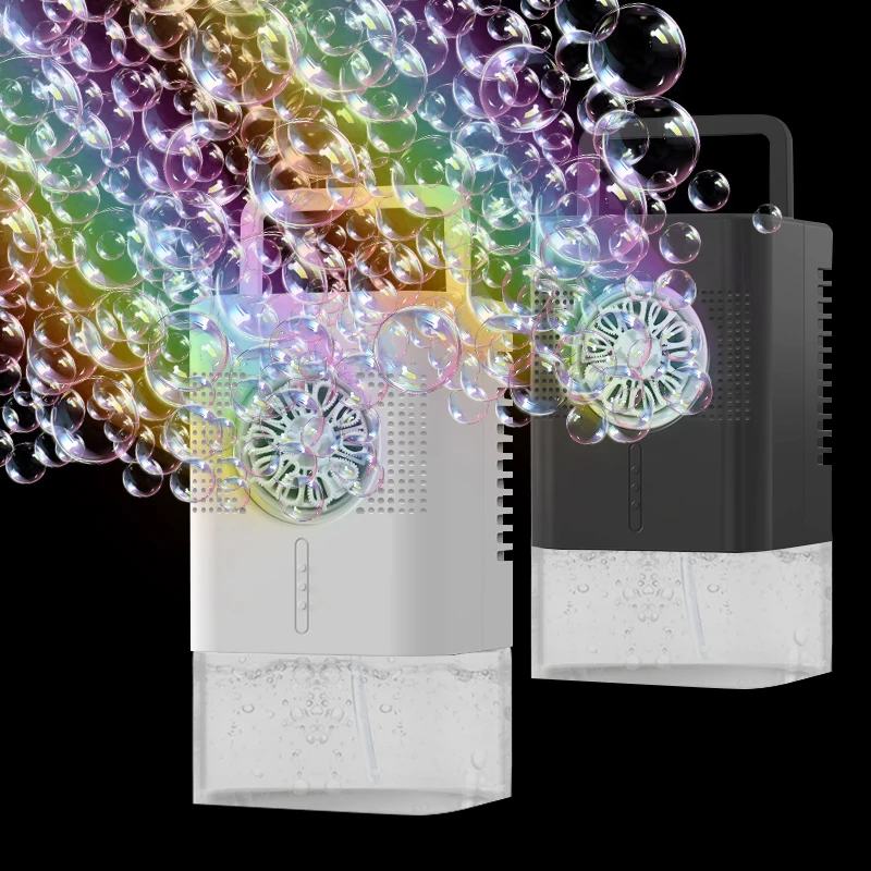 Máquina de burbujas portátil eléctrica con luz para fiestas infantiles - imagen 2