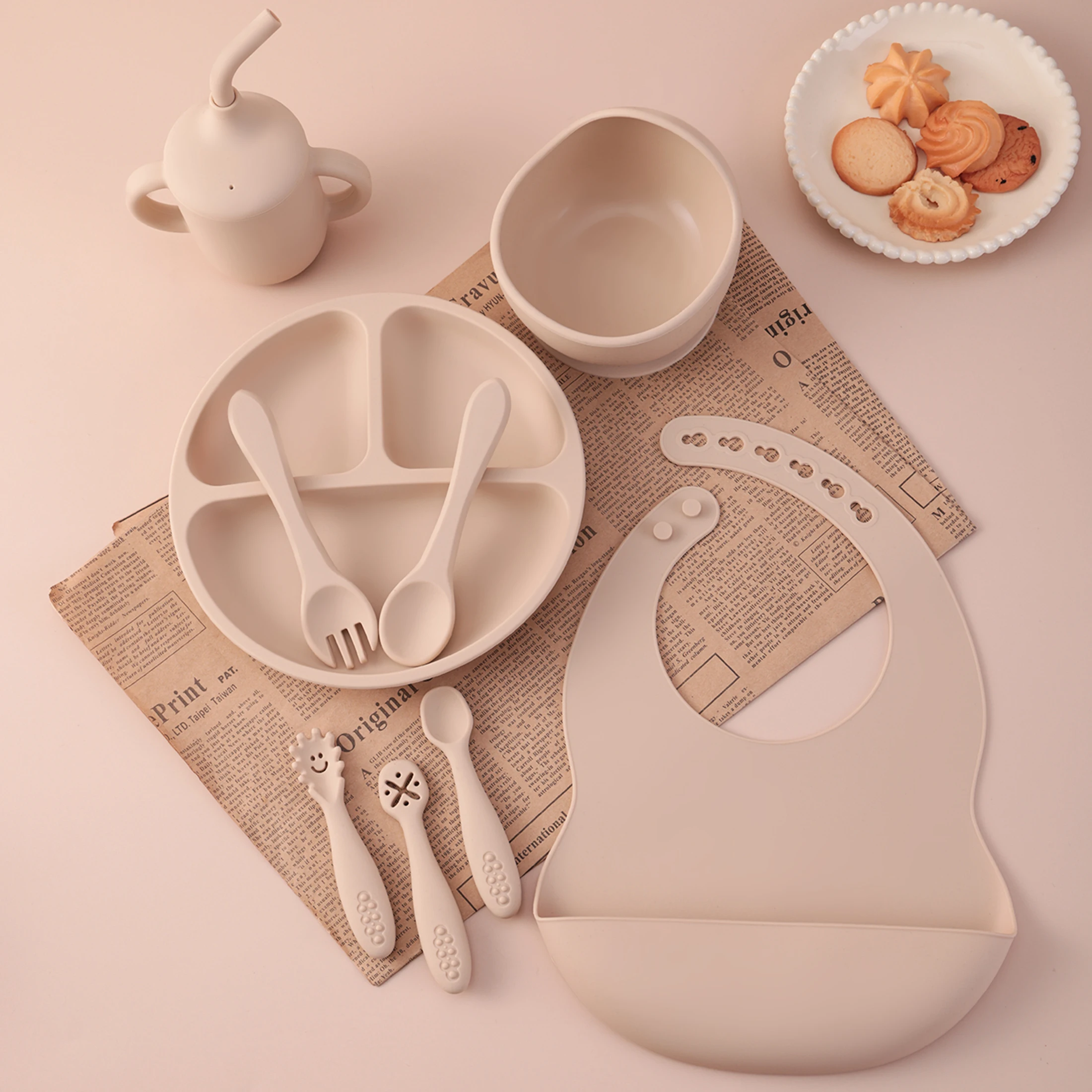 Juego de alimentación bebé en silicona con succión sin BPA - imagen 3