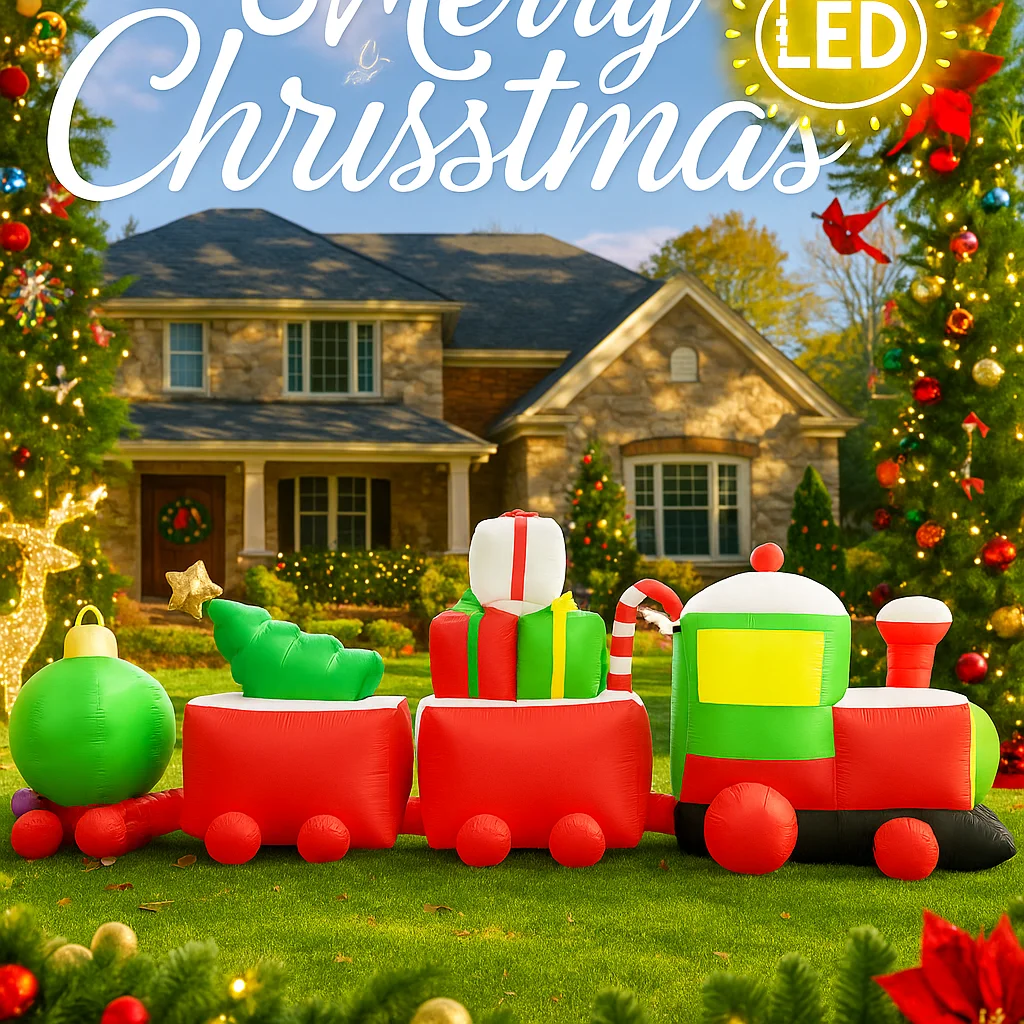 Tren de Navidad inflable con luces LED para decoración exterior - imagen 4