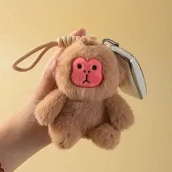 Peluche mono colgante de felpa blanco saki para coche Kawaii