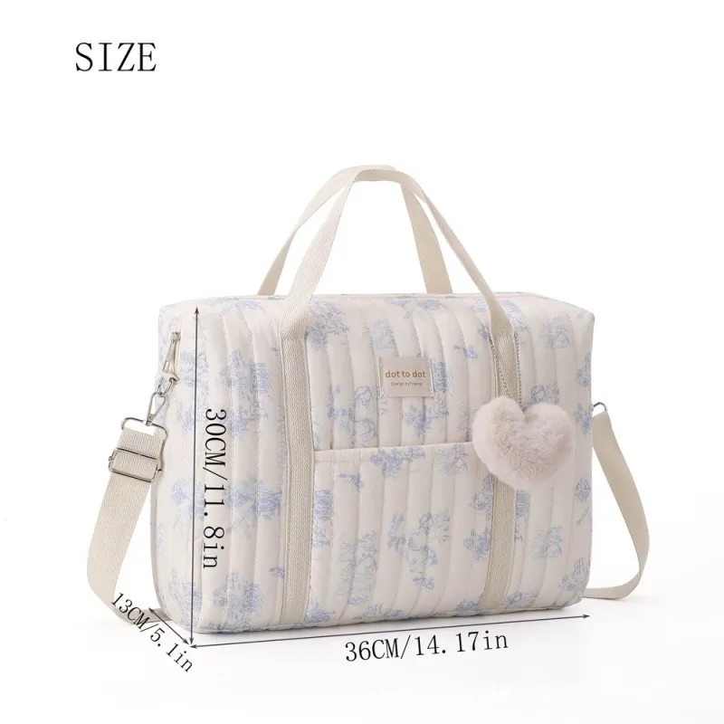 Bolsa de pañales multifuncional floral para mamá con bandolera - imagen 4