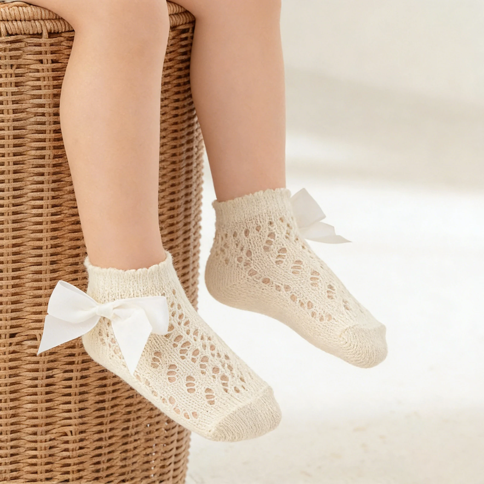 Tregren calcetines de punto con lazo para niñas – estilo princesa - imagen 4