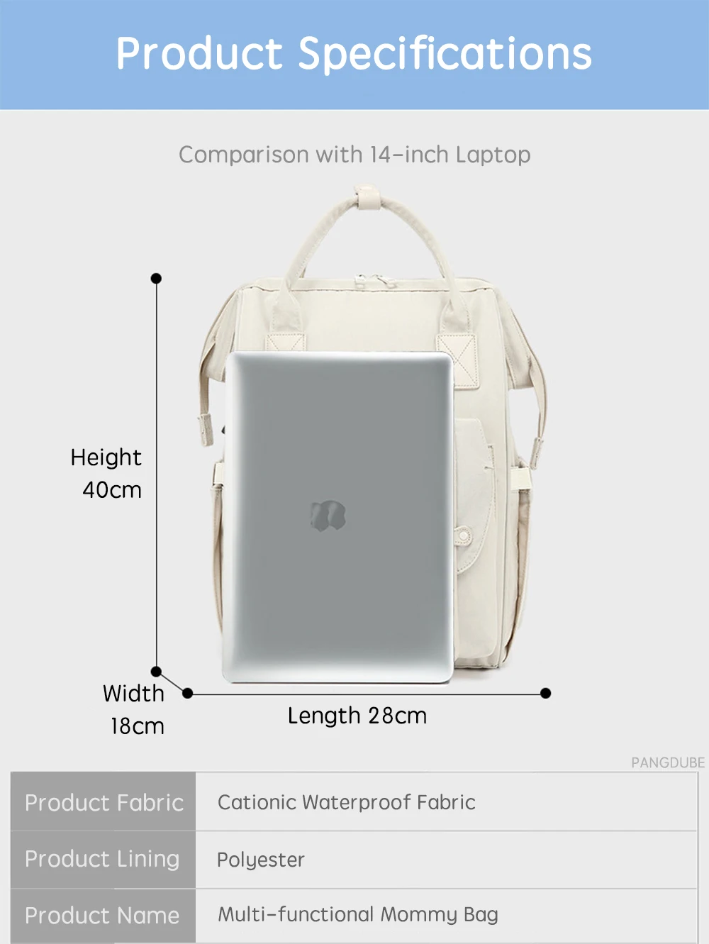 Bolsa impermeable vista frontal