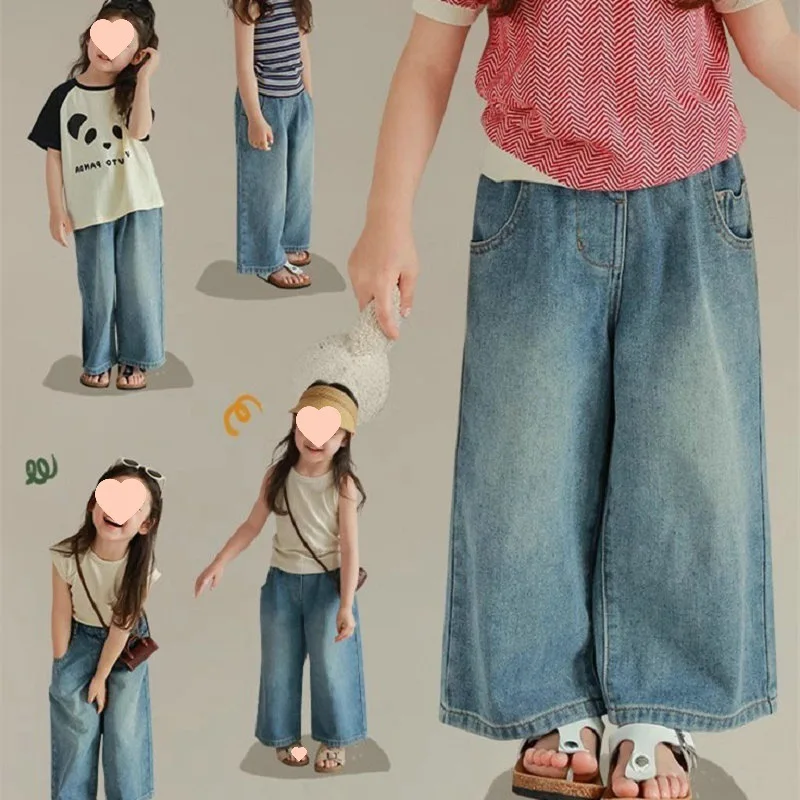 Pantalones vaqueros holgados para niña con cintura elástica - imagen 3
