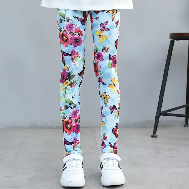 Leggings finos elásticos para niñas con estampado primavera y otoño - imagen 3