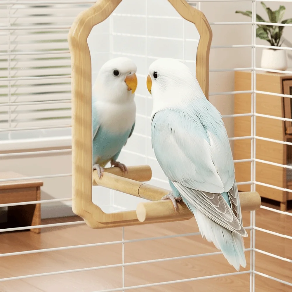 Juguete espejo para loros resistente a mordeduras y duradero - imagen 3