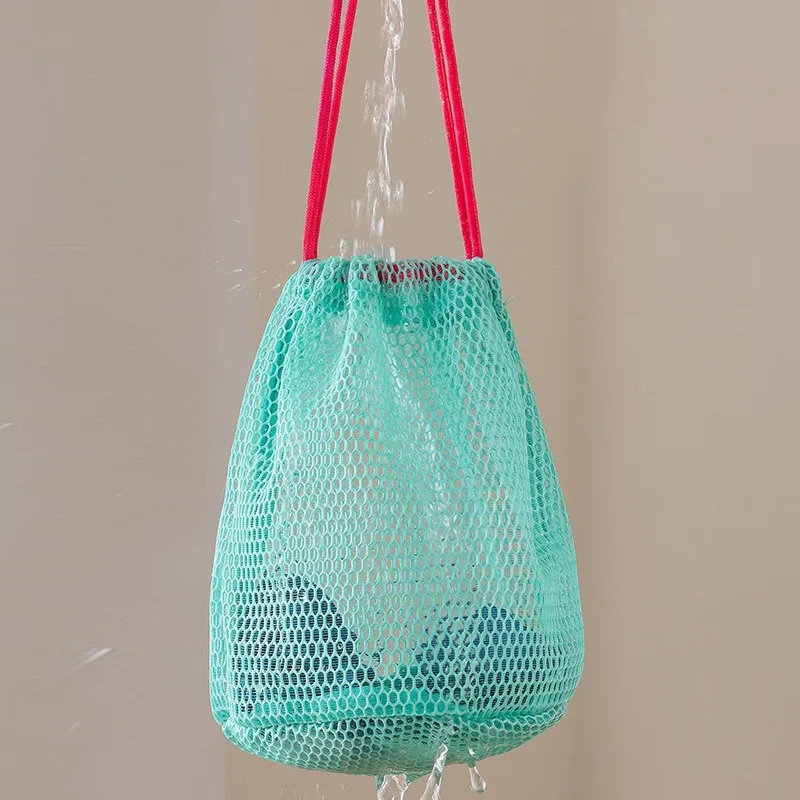 Bolsa de malla con cordón para cosméticos y lavado portátil compacta - imagen 5