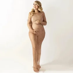 Vestido premamá de malla elástica para sesiones de fotos