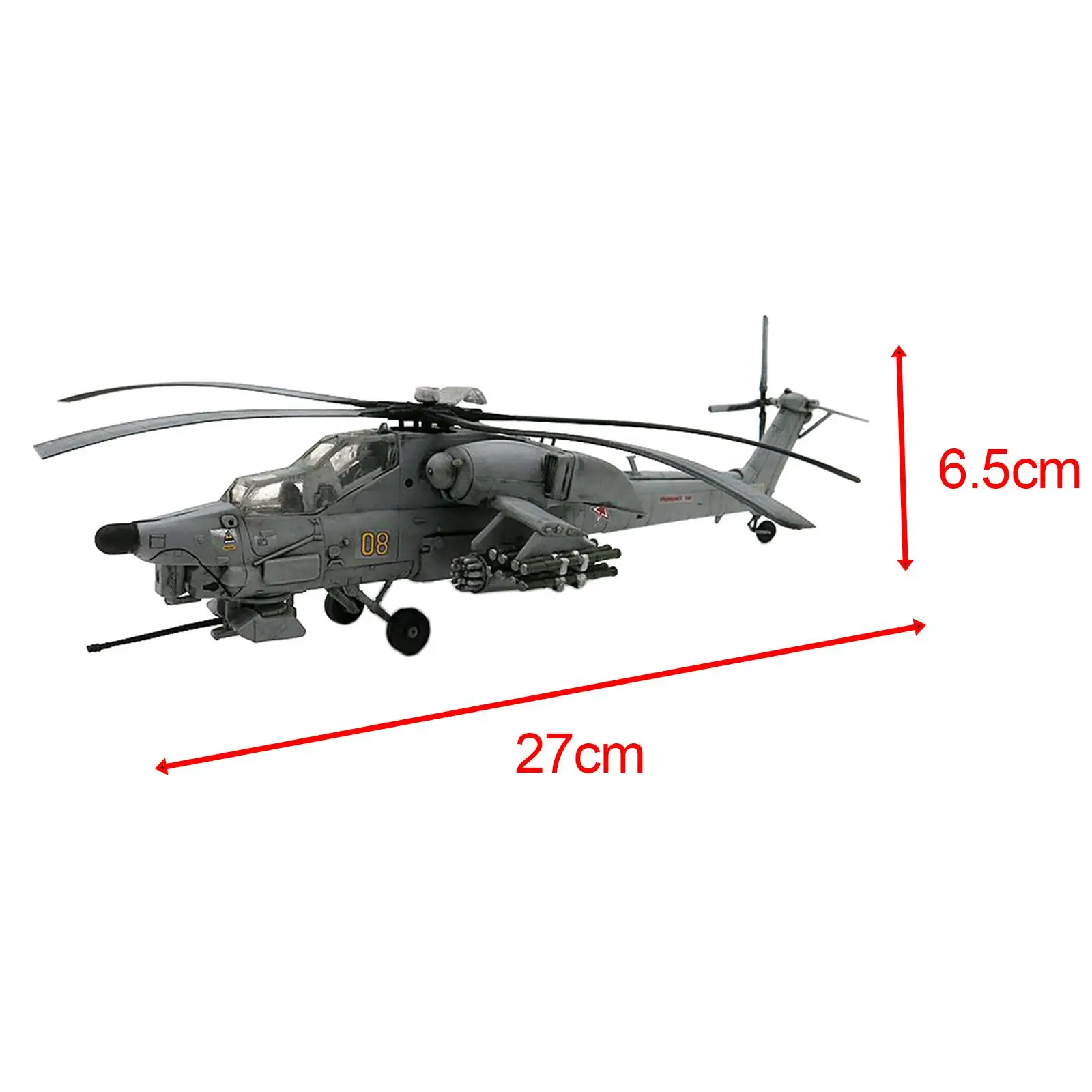1/72 DIY Mi 28 Havoc Anti Tank Helicopter Model Sturdy Miniature Plastic Toy
