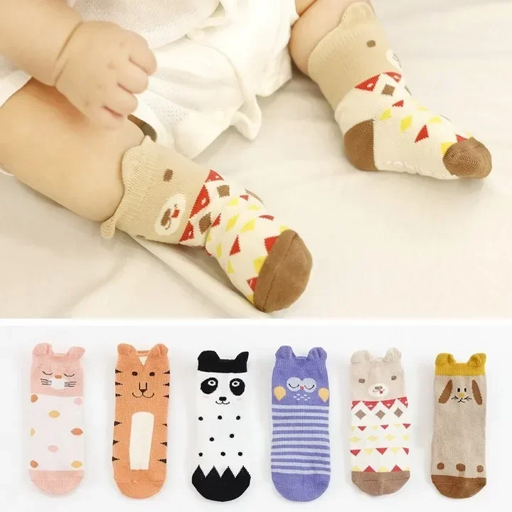 Calcetines antideslizantes de algodón para bebé – Con animalitos - imagen 5