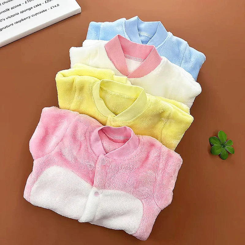 Traje de gateo cálido recién nacido con botones – mono invierno - imagen 2