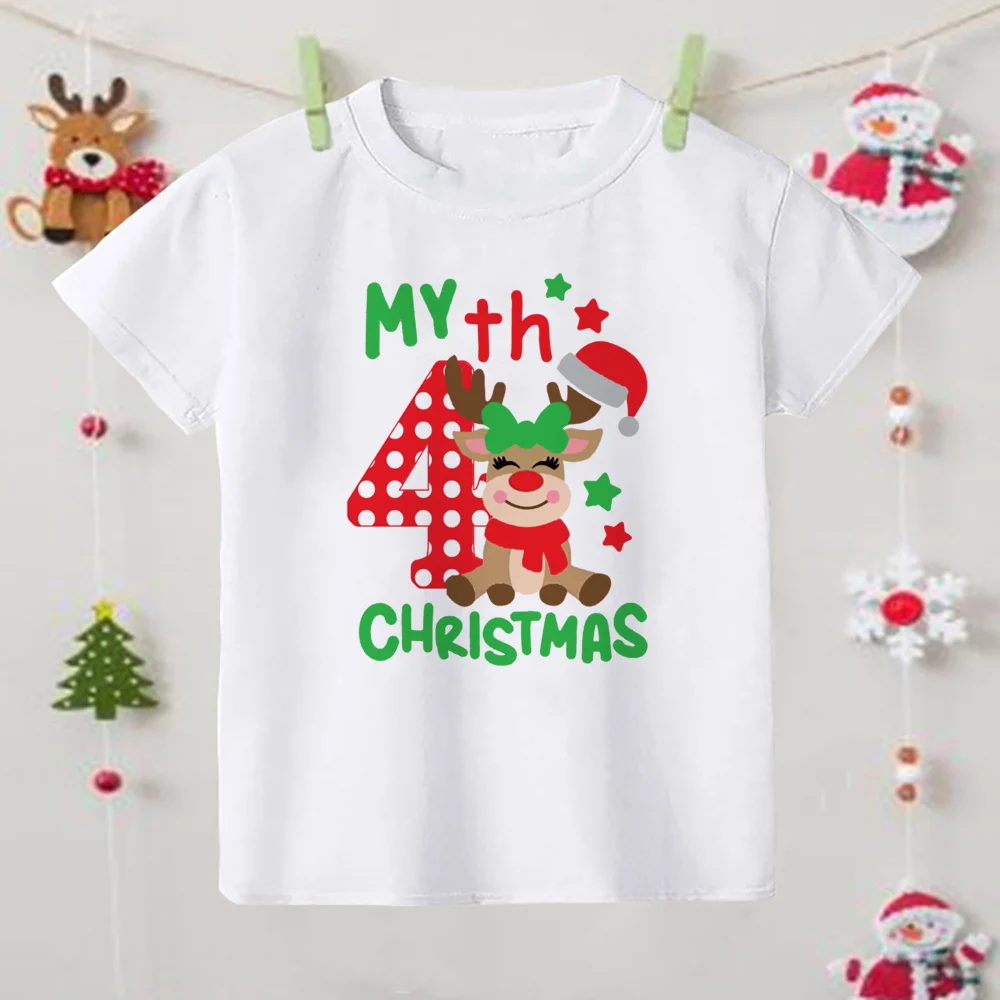 Camiseta navideña de manga corta para niños y niñas - imagen 2