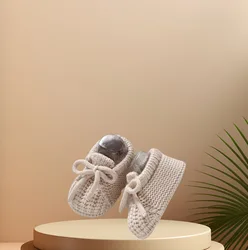 Botines de bebé de punto antideslizantes de suela blanda cálida