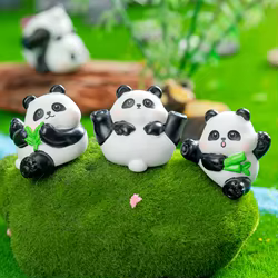 Adorno decorativo de mini pandas de resina para escritorio