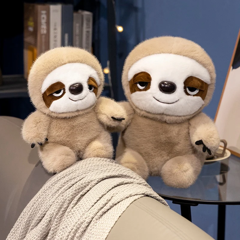 Peluche almohada de perezoso regordete del bosque, suave y relleno