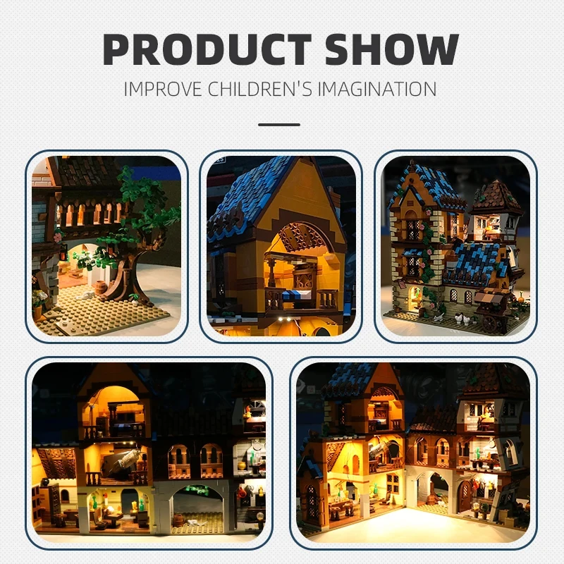 Set de construcción medieval taberna – Ladrillos creativos para adultos - imagen 5