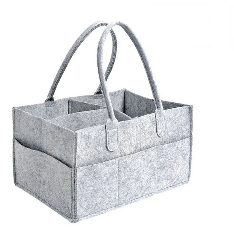 Bolsa portapañales de fieltro grande capacidad para accesorios bebé - imagen 5