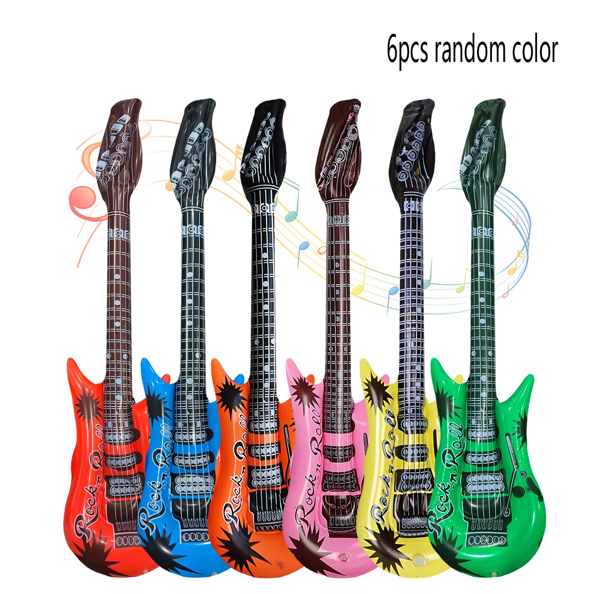 Guitarra inflable de PVC gruesa para jugar en casa, reutilizable - imagen 3