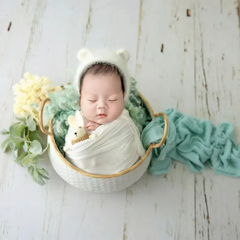 Envoltura elástica algodón suave para fotos de bebé recién nacido - imagen 4