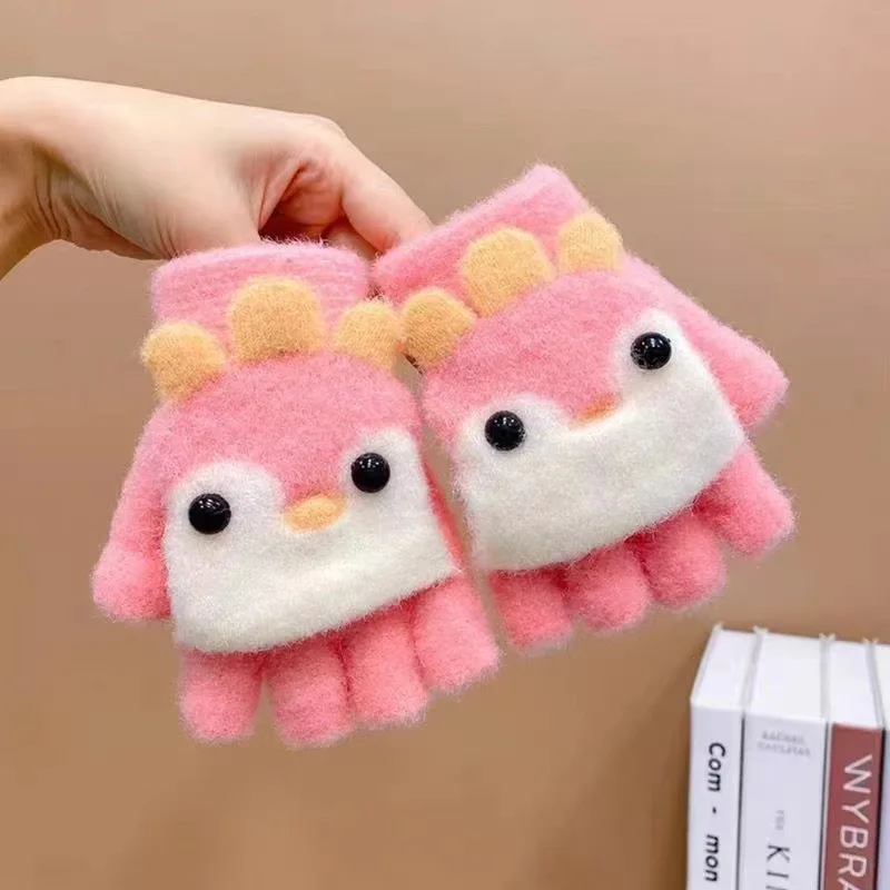 Guantes invierno cortaviento térmicos media falange para niños - imagen 2