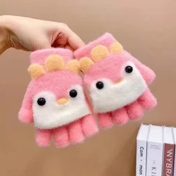 Guantes invierno cortaviento térmicos media falange para niños