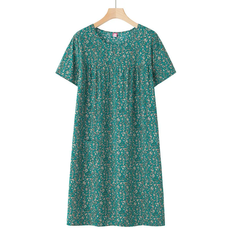 Camisón de verano de manga corta en algodón con seda - imagen 3