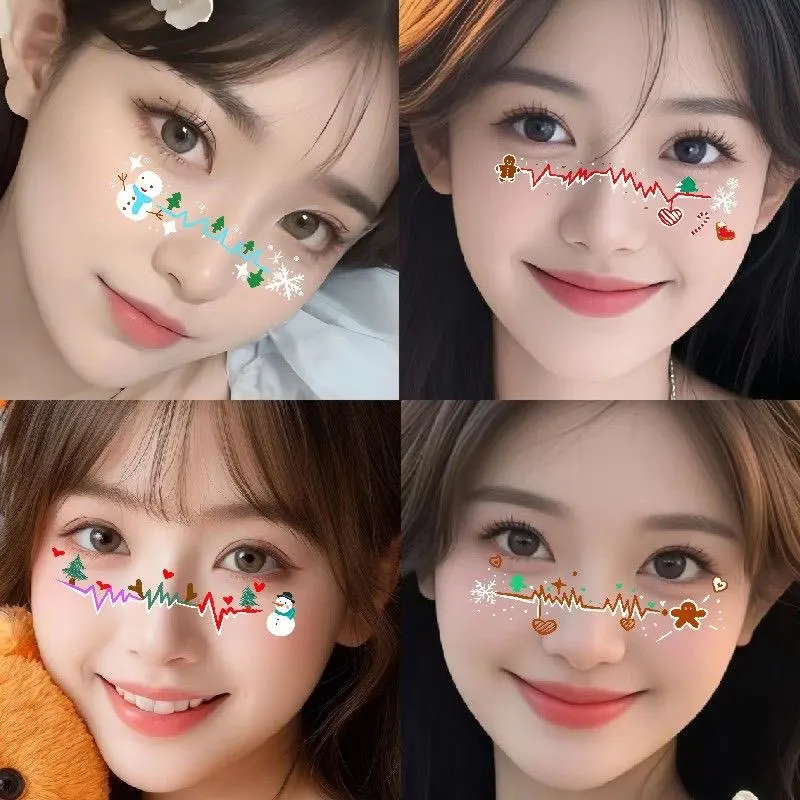 Pegatinas faciales infantiles navideñas de reno y copo de nieve - imagen 4