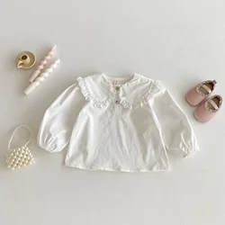 Camiseta encaje manga larga para niña, capa base