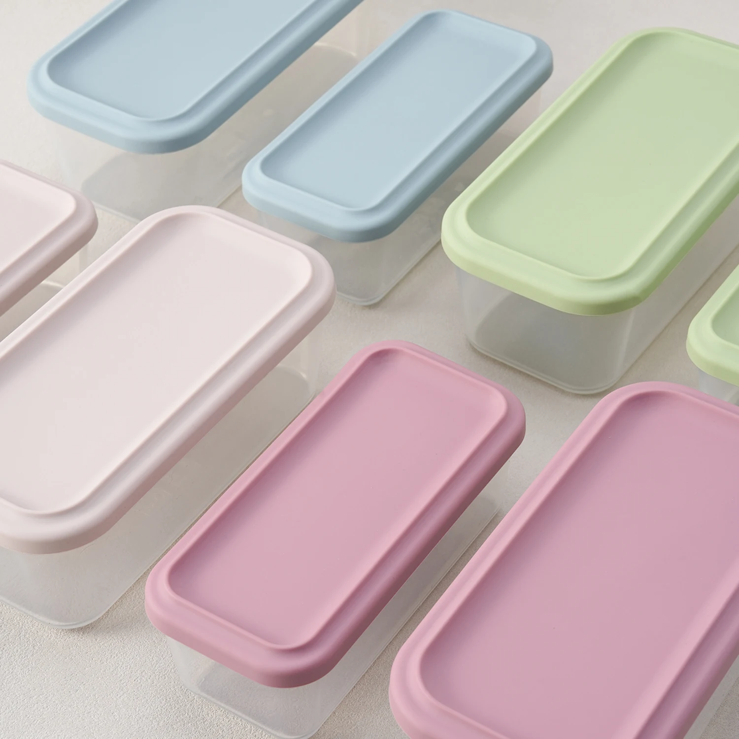 Silicona y formato rectangular para separar alimentos
