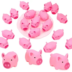 Cerdito de goma rosa con sonido, juguete infantil decorativo