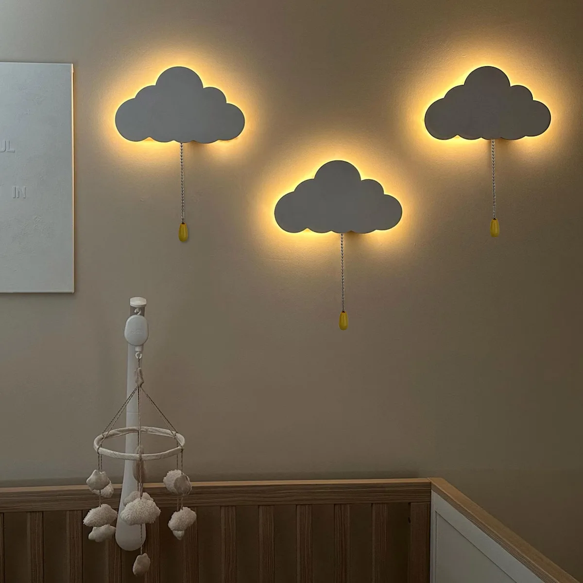 Luz de nube para dormitorio infantil - Lampara de pared flotante - imagen 3