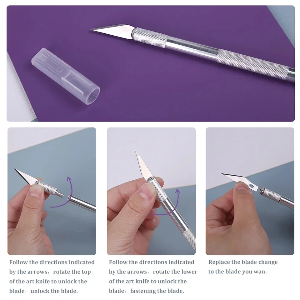 Vvocci cuchillo de grabado metálico con mango antideslizante - imagen 3