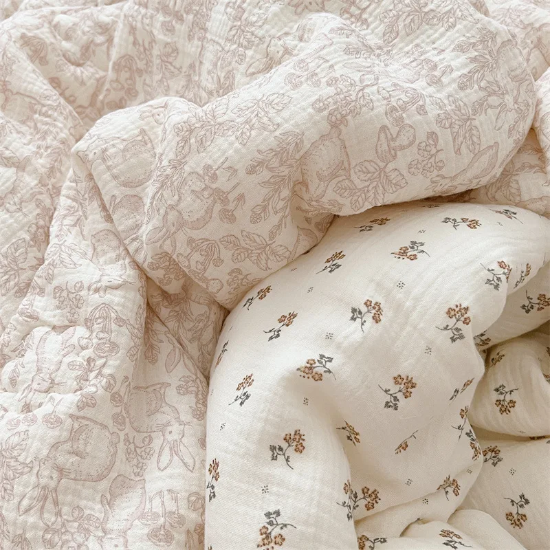 Edredón de muselina de algodón floral vintage acolchado para bebé - imagen 3