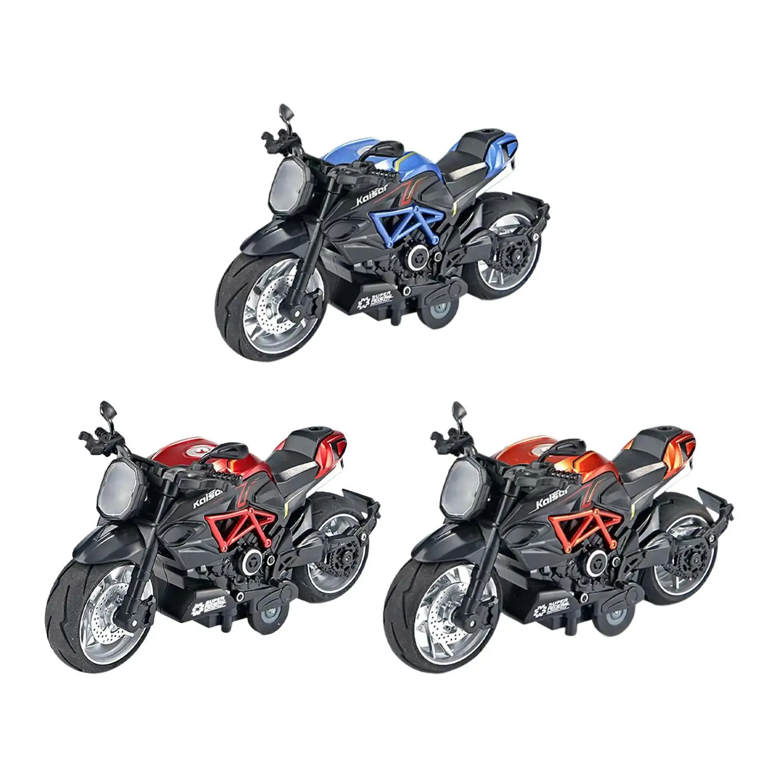 Moto de juguete para niños de aleación con retroceso y colección