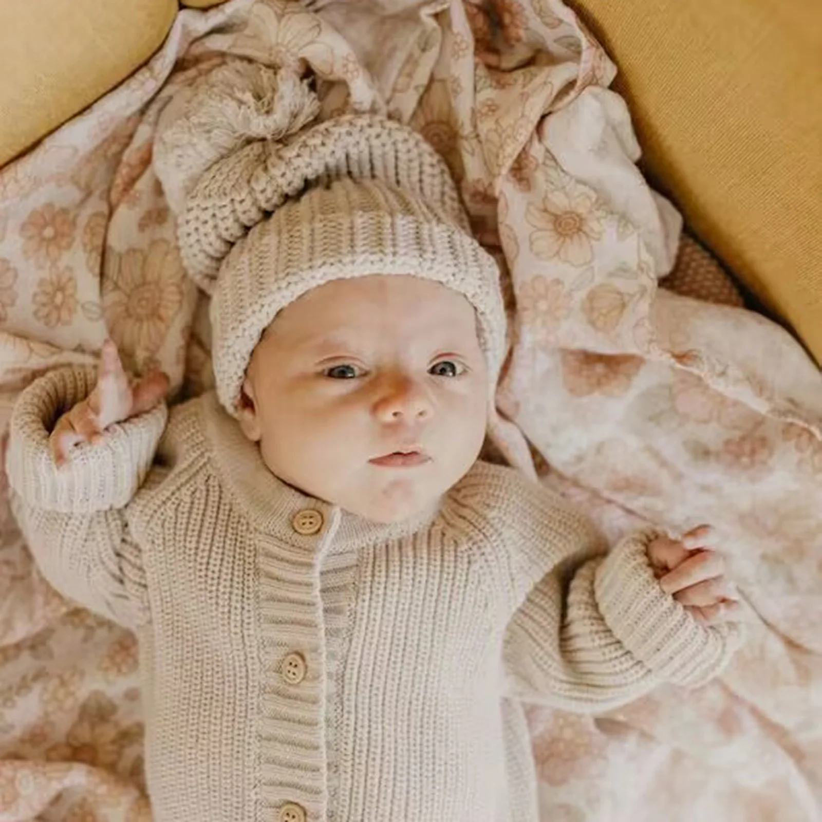 Turbante de punto suave para bebé recién nacido – Ideal para otoño - imagen 4