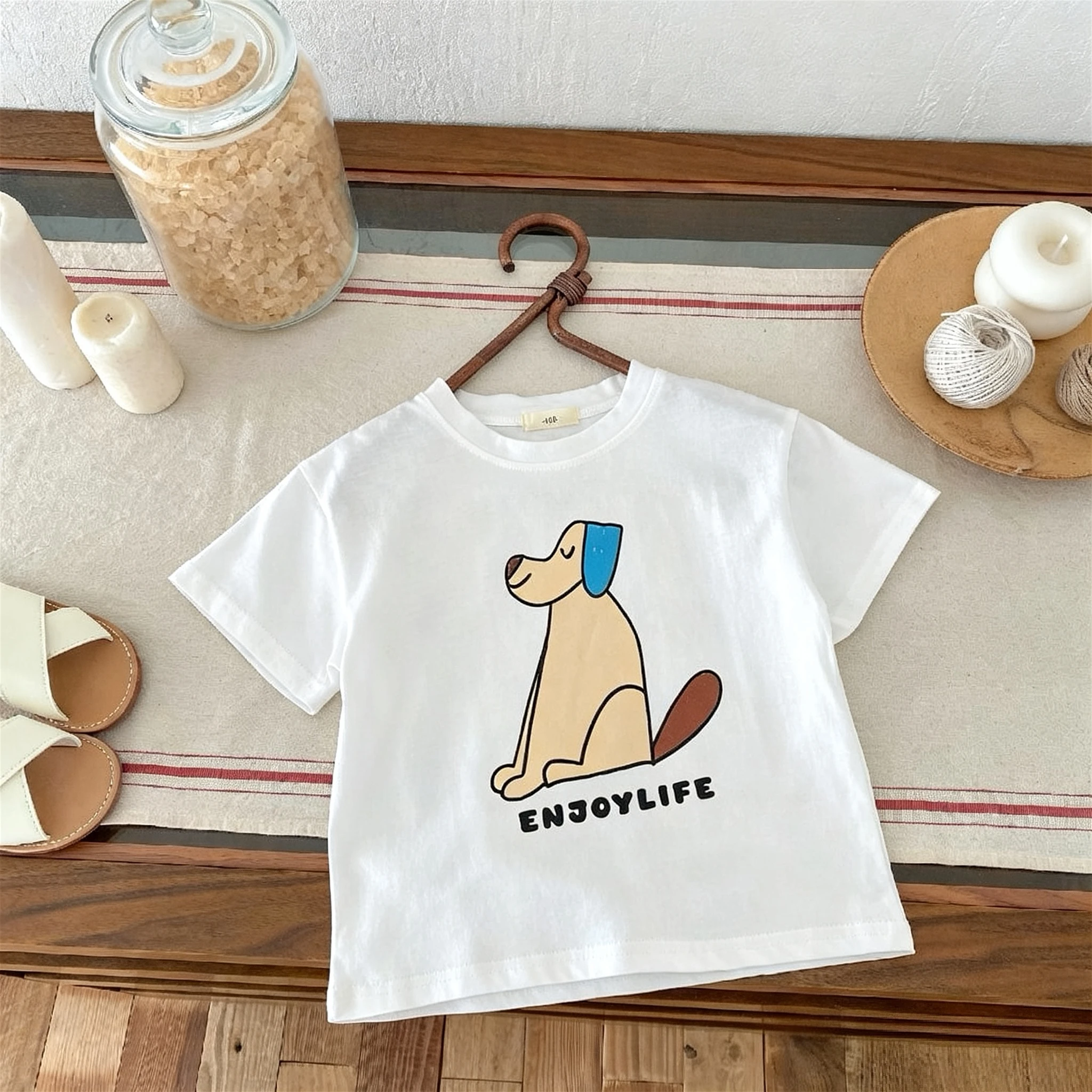 Camiseta de manga corta estampada con cuello redondo para bebé - imagen 2