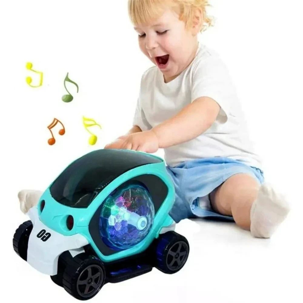 Coche de carreras luminoso giratorio 360° con luces LED